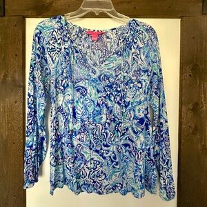 Lilly Pulitzer Willa top royal purple 60 animals XS